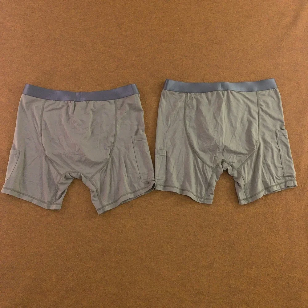 Vorzani Mens XL Green Norlad Reflective Silver Modal Pockets Boxer Brief 2pk NWT